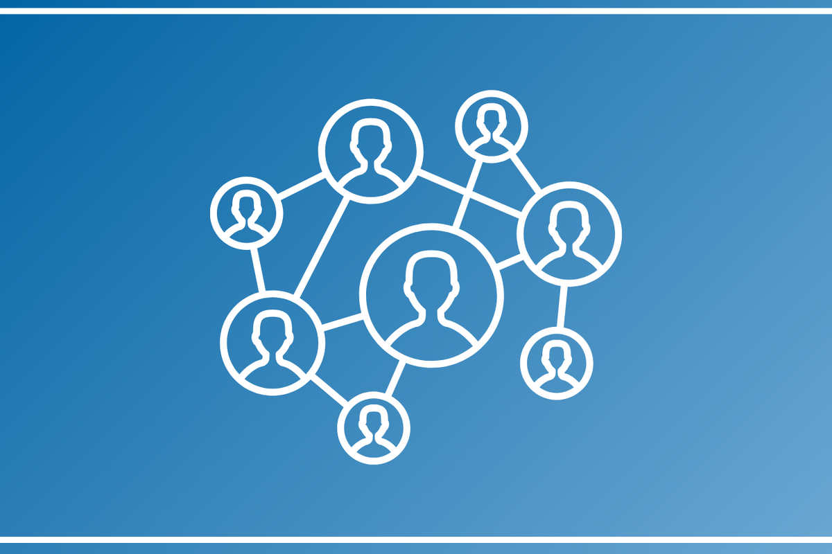 Netzwerk Eine Piktografie die ein Netzwerk aus Personen darstellt